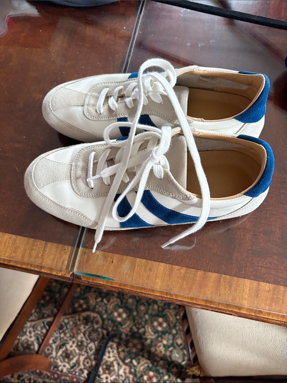 Madewell White and Blue Women’s Retro-Inspired Sneakers